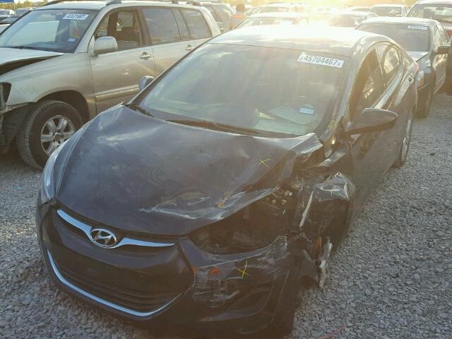 5NPDH4AE0DH310427 - 2013 HYUNDAI ELANTRA GL BLACK photo 2