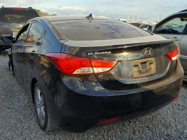 5NPDH4AE0DH310427 - 2013 HYUNDAI ELANTRA GL BLACK photo 3