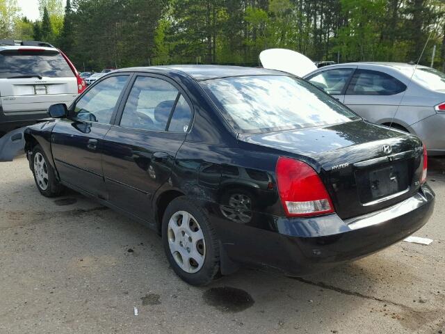 KMHDN45D31U176665 - 2001 HYUNDAI ELANTRA GL BLACK photo 3