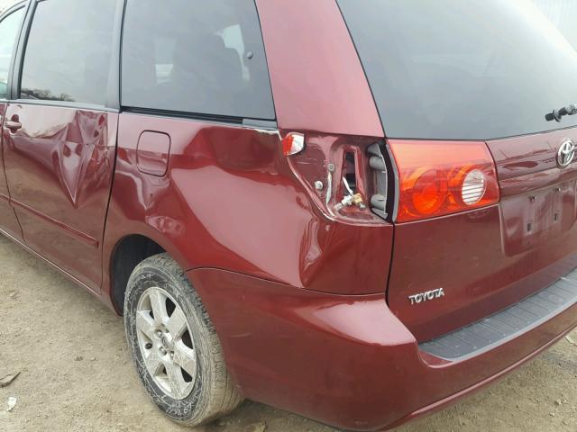 5TDZK23C28S145066 - 2008 TOYOTA SIENNA CE MAROON photo 9