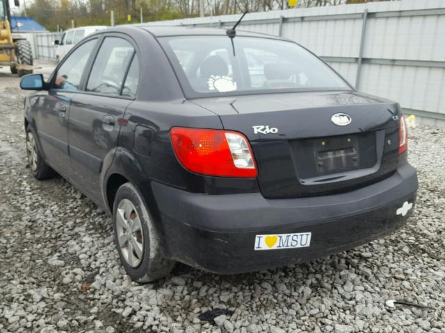 KNADE123886332547 - 2008 KIA RIO BASE BLACK photo 3