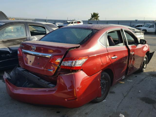 3N1AB7AP6EY280591 - 2014 NISSAN SENTRA S RED photo 4