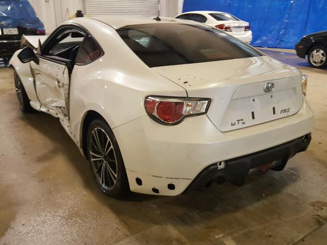 JF1ZNAA13D1701482 - 2013 TOYOTA SCION FR-S WHITE photo 3