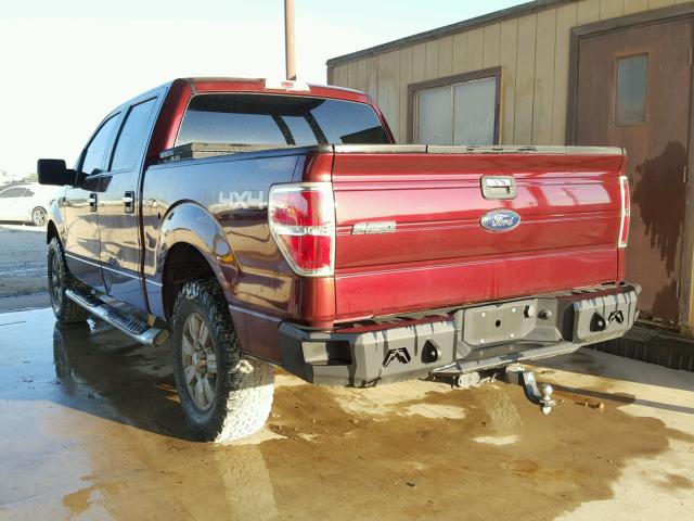 1FTEW1E88AFD11389 - 2010 FORD F150 SUPER MAROON photo 3