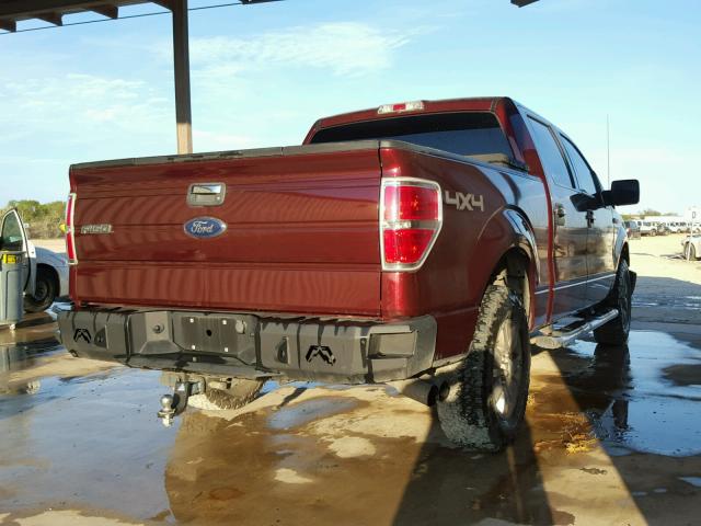 1FTEW1E88AFD11389 - 2010 FORD F150 SUPER MAROON photo 4