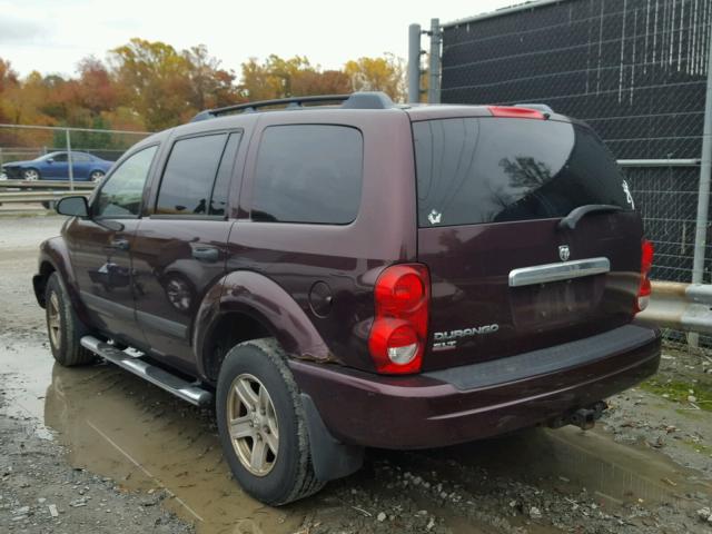 1D4HB48N35F555018 - 2005 DODGE DURANGO PURPLE photo 3