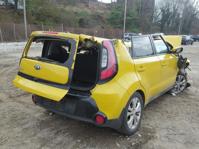 KNDJP3A51G7283344 - 2016 KIA SOUL + YELLOW photo 4