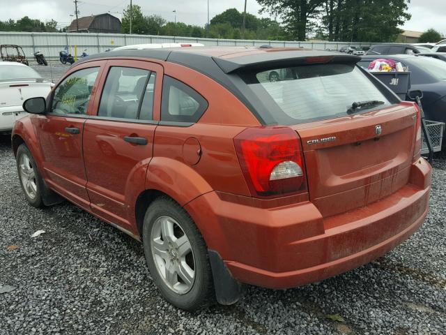 1B3HB48B67D361005 - 2007 DODGE CALIBER SX ORANGE photo 3