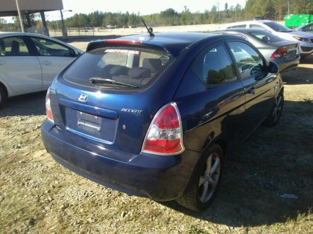 KMHCN36C37U011221 - 2007 HYUNDAI ACCENT BLUE photo 4