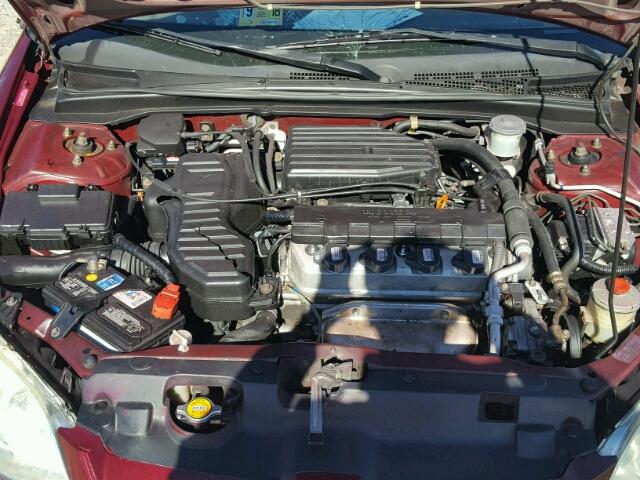 2HGES26704H602223 - 2004 HONDA CIVIC EX BURGUNDY photo 7