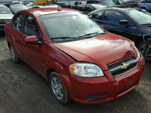 KL1TD56E79B344886 - 2009 CHEVROLET AVEO LS RED photo 1