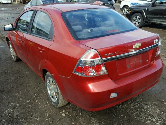 KL1TD56E79B344886 - 2009 CHEVROLET AVEO LS RED photo 3