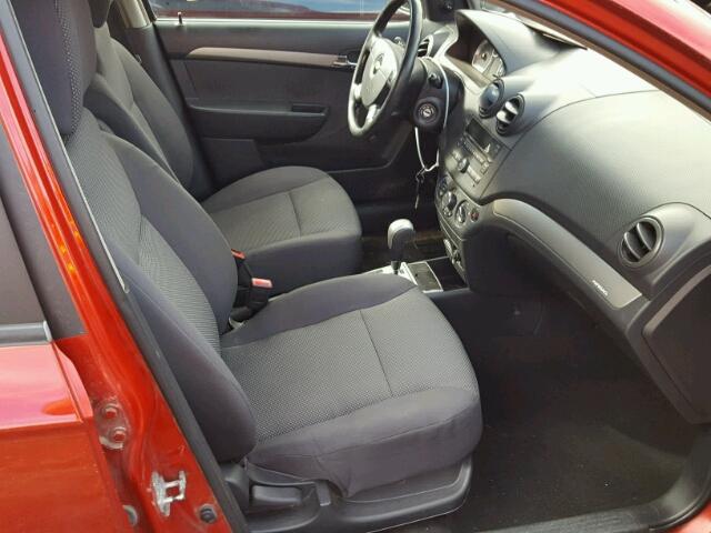 KL1TD56E79B344886 - 2009 CHEVROLET AVEO LS RED photo 5