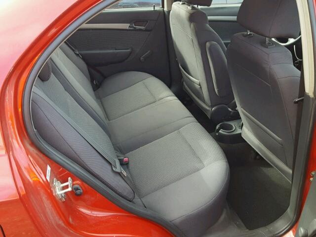 KL1TD56E79B344886 - 2009 CHEVROLET AVEO LS RED photo 6