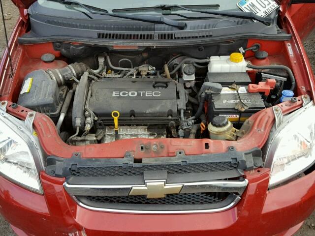 KL1TD56E79B344886 - 2009 CHEVROLET AVEO LS RED photo 7