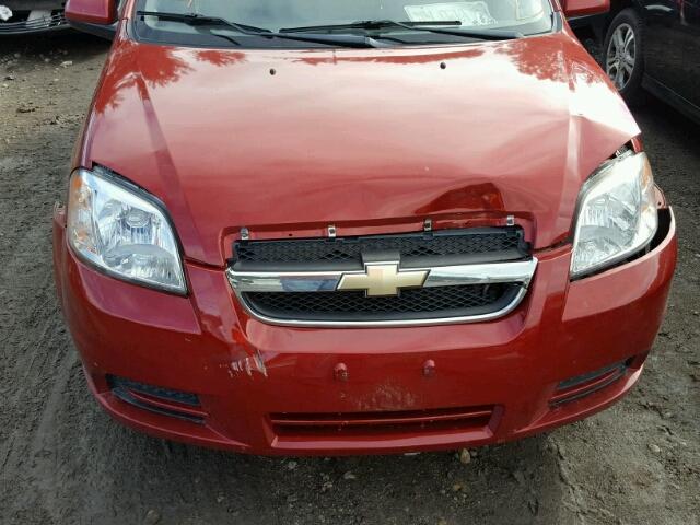 KL1TD56E79B344886 - 2009 CHEVROLET AVEO LS RED photo 9