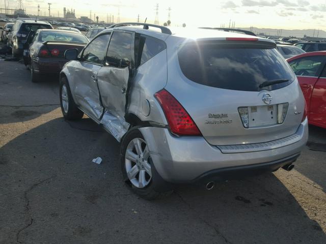 JN8AZ08W77W616650 - 2007 NISSAN MURANO SL SILVER photo 3