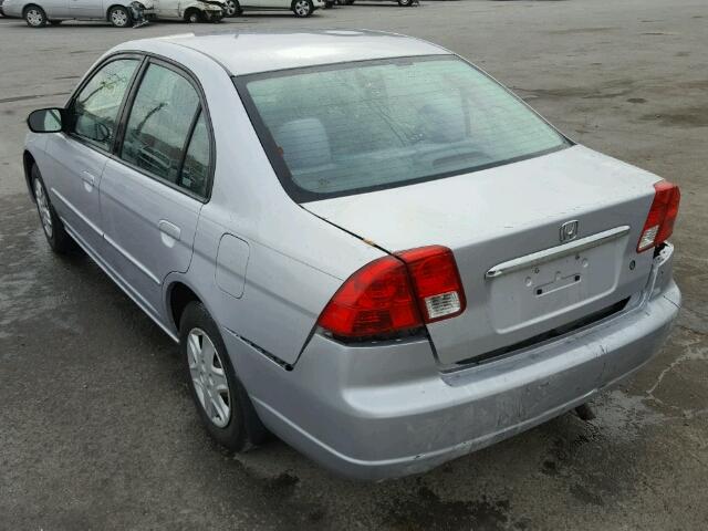 1HGES16623L013421 - 2003 HONDA CIVIC LX SILVER photo 3