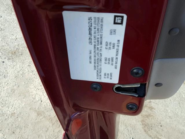 1G1ZT54844F143167 - 2004 CHEVROLET MALIBU LS RED photo 10