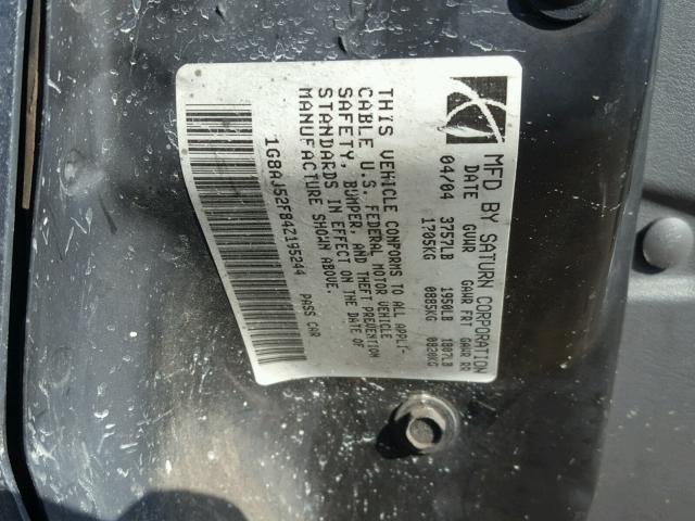 1G8AJ52F84Z195244 - 2004 SATURN ION LEVEL GRAY photo 10