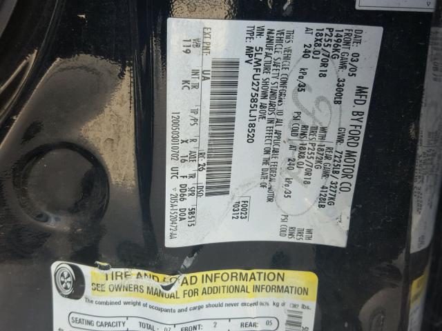 5LMFU27585LJ18520 - 2005 LINCOLN NAVIGATOR Siyah fotoğraf 10