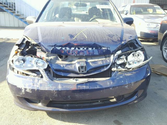 2HGES16595H550391 - 2005 HONDA CIVIC BLUE photo 9