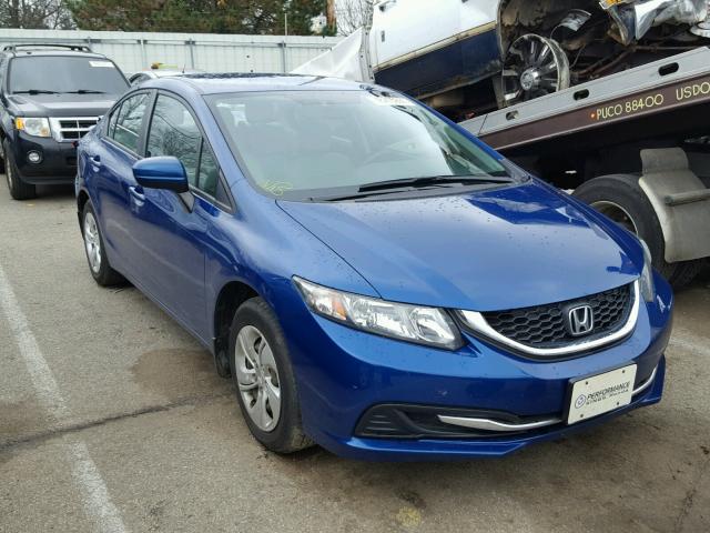 19XFB2F50EE021254 - 2014 HONDA CIVIC LX BLUE photo 1