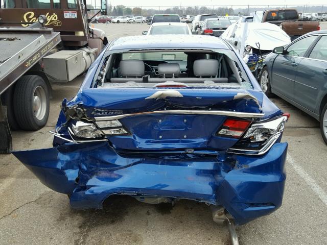 19XFB2F50EE021254 - 2014 HONDA CIVIC LX BLUE photo 9