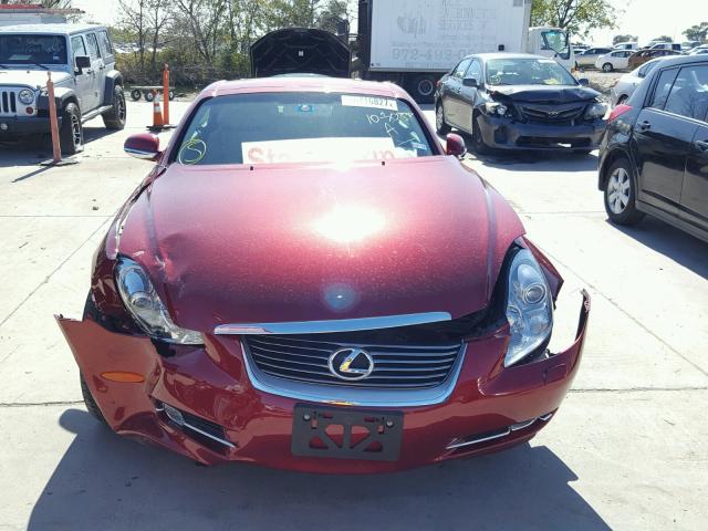 JTHFN45Y479013937 - 2007 LEXUS SC RED photo 9