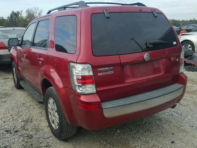 4M2CU81148KJ05920 - 2008 MERCURY MARINER RED photo 3