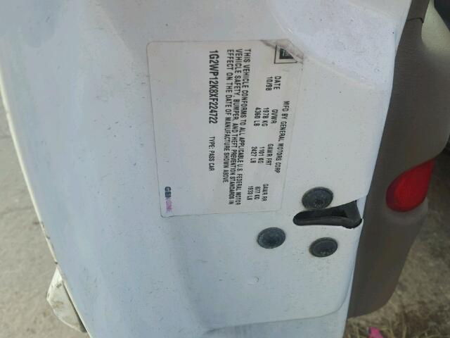 1G2WP12K8XF224722 - 1999 PONTIAC GRAND PRIX 白色 照片 10