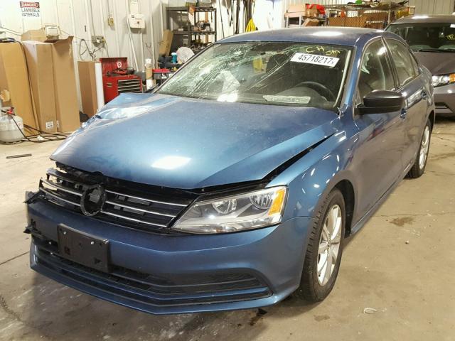 3VWD17AJ6FM234399 - 2015 VOLKSWAGEN JETTA SE BLUE photo 2