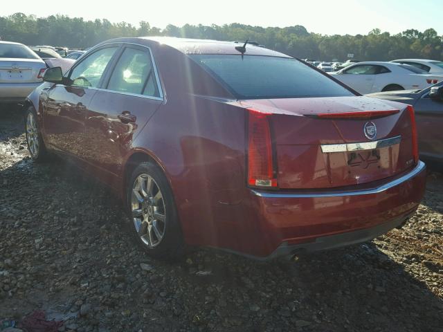 1G6DF577080132934 - 2008 CADILLAC CTS RED photo 3