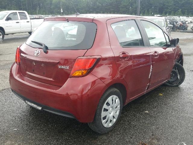 VNKKTUD30HA083650 - 2017 TOYOTA YARIS L RED photo 4