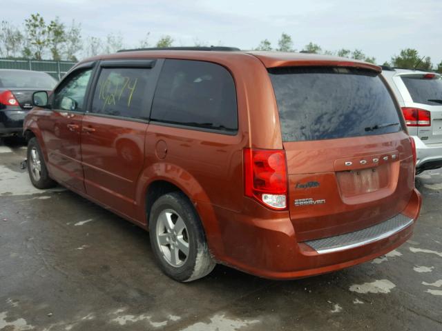 2C4RDGCG3CR251053 - 2012 DODGE GRAND CARA ORANGE photo 3