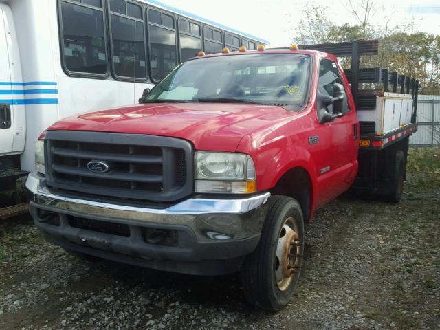 1FDXF46P04EA60499 - 2004 FORD F450 RED photo 2