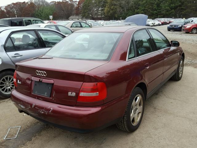 WAUDH68D81A049590 - 2001 AUDI A4 2.8 QUA RED photo 4