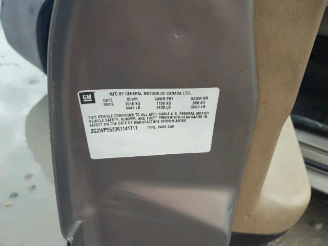 2G2WP552361141711 - 2006 PONTIAC GRAND PRIX 棕色 照片 10