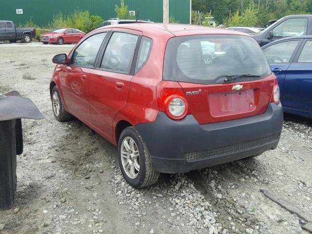 KL1TD66E19B309380 - 2009 CHEVROLET AVEO LS RED photo 3