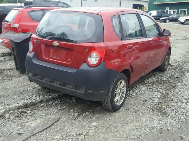 KL1TD66E19B309380 - 2009 CHEVROLET AVEO LS RED photo 4