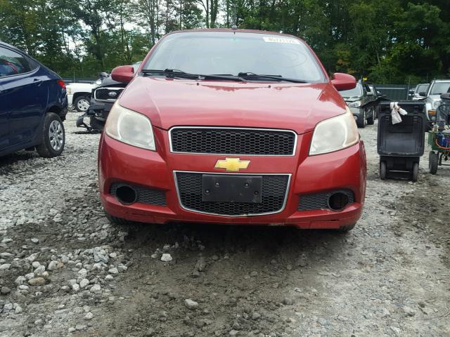 KL1TD66E19B309380 - 2009 CHEVROLET AVEO LS RED photo 9