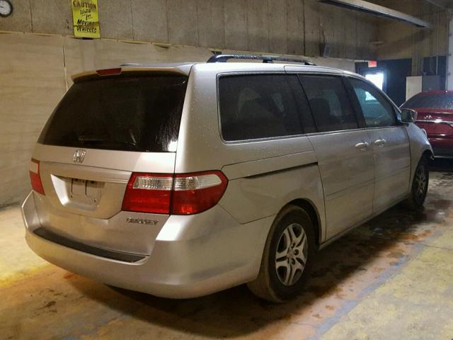 5FNRL38415B406532 - 2005 HONDA ODYSSEY EX SILVER photo 4