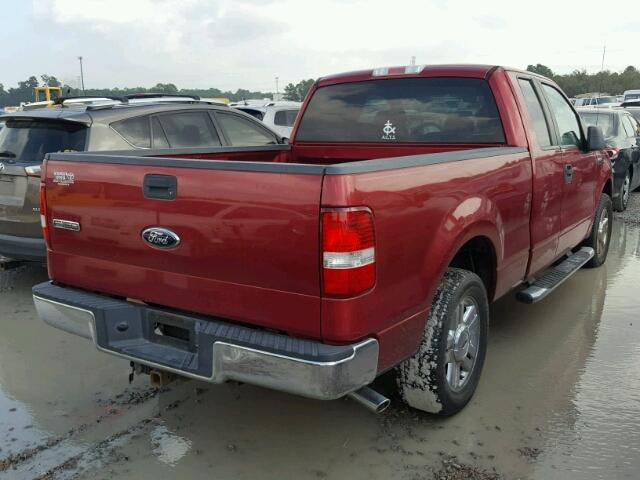 1FTRX12W17NA51546 - 2007 FORD F150 RED photo 4