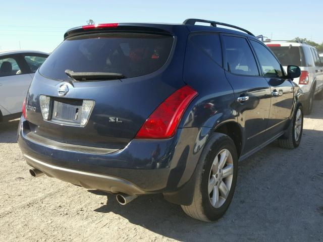 JN8AZ08T13W109596 - 2003 NISSAN MURANO SL BLUE photo 4