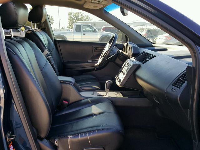 JN8AZ08T13W109596 - 2003 NISSAN MURANO SL BLUE photo 5