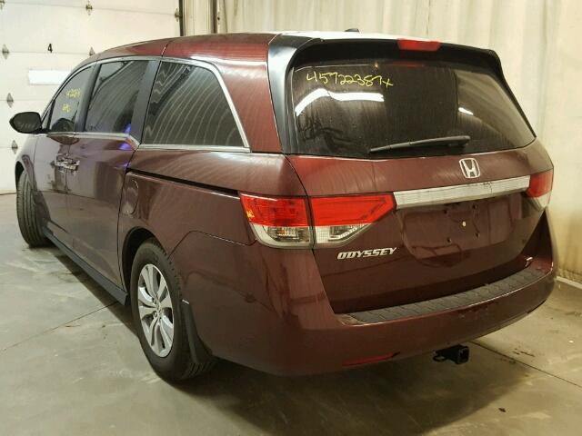 5FNRL5H68GB038074 - 2016 HONDA ODYSSEY EX MAROON photo 3