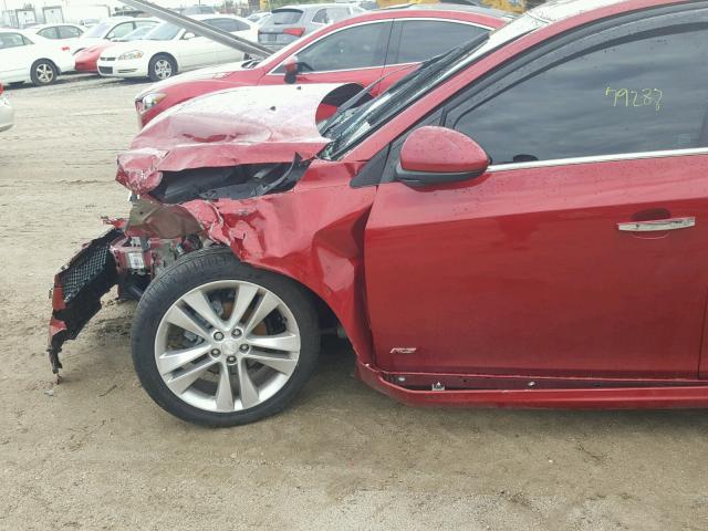 1G1PG5SB9D7179280 - 2013 CHEVROLET CRUZE LTZ RED photo 9