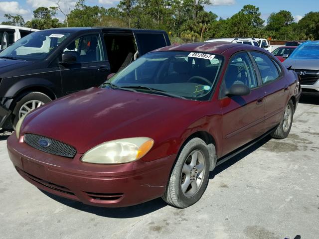 1FAFP53U54A146045 - 2004 FORD TAURUS SE MAROON photo 2