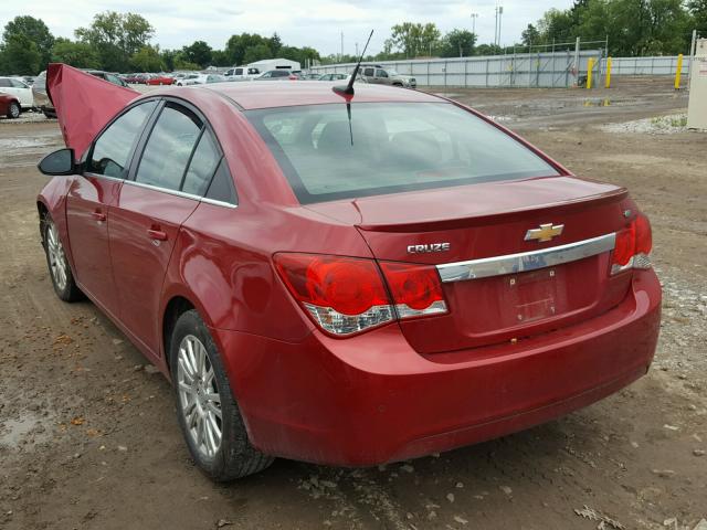 1G1PJ5SC8C7286152 - 2012 CHEVROLET CRUZE ECO RED photo 3