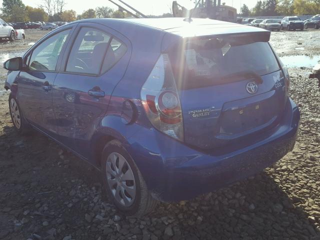 JTDKDTB30E1075241 - 2014 TOYOTA PRIUS C BLUE photo 3